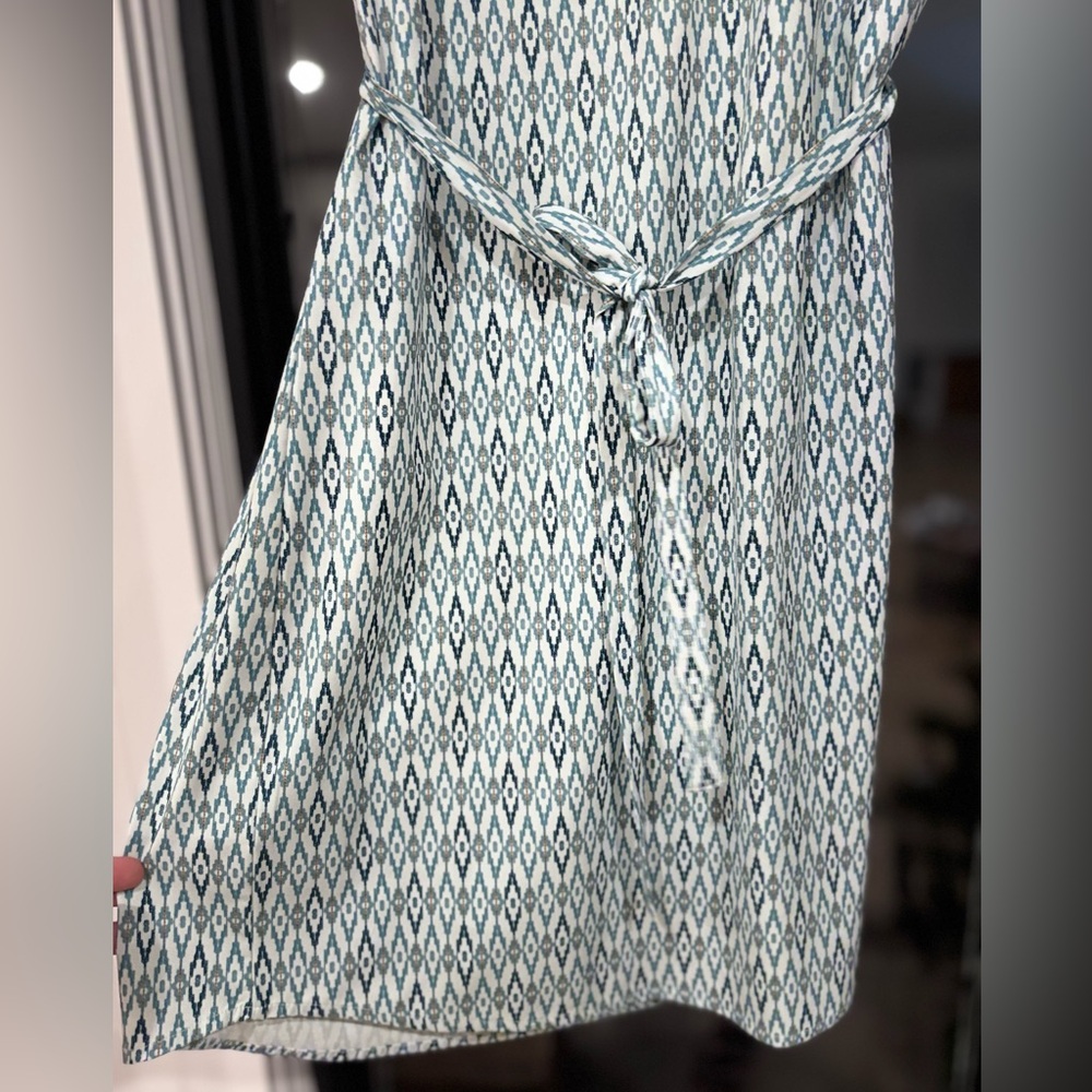 Eddie Bauer Henley Tie Waist Southwest Stretch Travel Athleisure Dress M - Picture 5 of 9